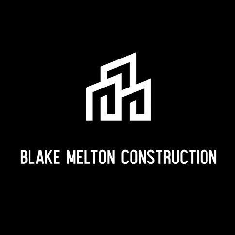 Blake Melton Construction logo featuring modern architectural design elements and company name, representing a leading home builder in Northwest Arkansas.